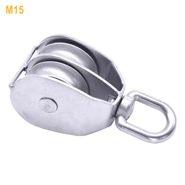 

m15-32 swivel hook fixed double pulley block 304 stainless steel crane loading