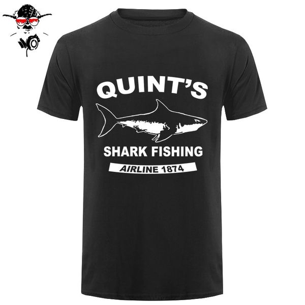 

quints shark airline 1874 navy printed t-shirt china style men's tees