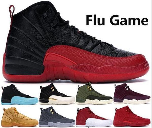 

2019 new arrival fiba 12 12s basketball shoes men game royal gym red winterized bulls flu game designer mens trainers sports sneakers, Black
