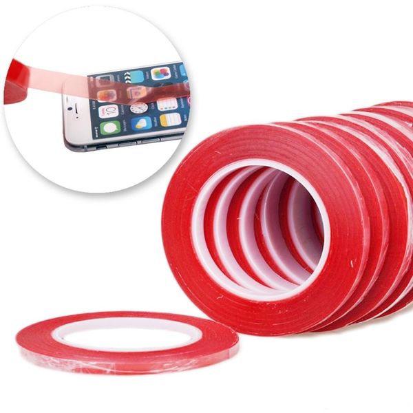 

red color 2mm 3mm 5mm double side adhesive sticker tape fix for cellphone touch screen lcd