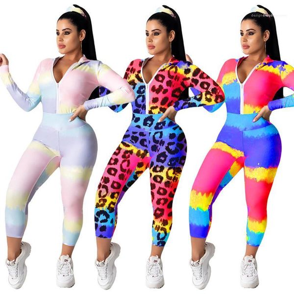 

спортивные костюмы leopard printed контраст цвета с длинным рукавом с капюшоном повседневные костюмы женская одежда 2 piece set осень ladies, Gray