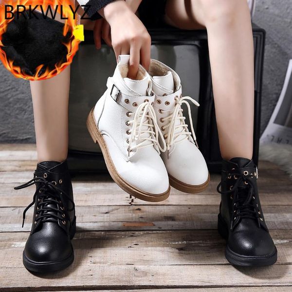

black patent leather women's platform boots winter strap snow knee lace-up motorcycle booties street style warm causal shoes