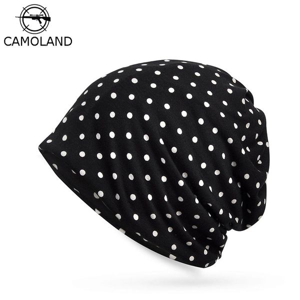 

camoland dot pattern hedging cap for female multifunction skullies beanies autumn helmet liner cotton sports cycling bonnet hat, Blue;gray