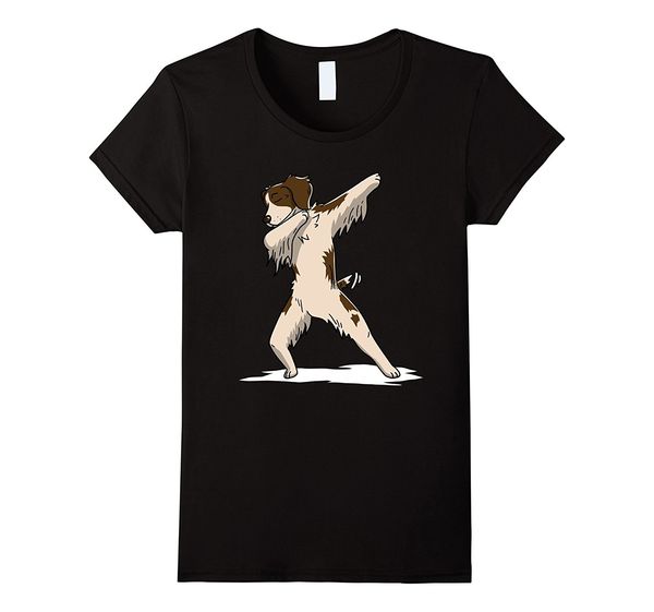 

dabbing brittany spaniel dog t-shirt funny dab dance men shirt short sleeve o-neck cotton casual male t-shirt tee streetwear