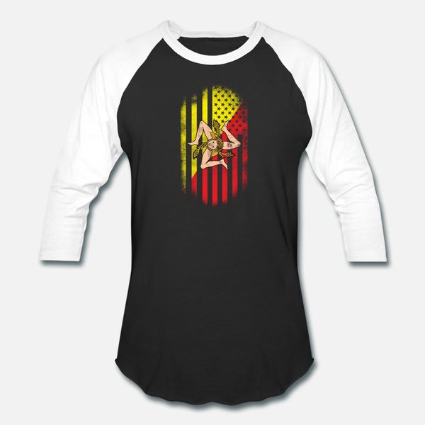 

sicilian american flag sicily and usa design t shirt men knitted cotton plus size 3xl clothes gift basic spring autumn family shirt