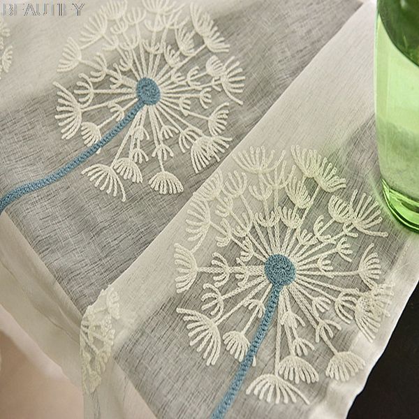 

gauze shade dandelion high-grade pure white embroidery screens on manufactured goods contracted sitting room the bedroom curtain