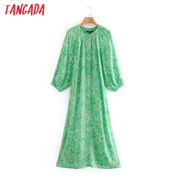 

tangada дамской листья печати платье 2020 новый год сбора винограда прибытия дамы сыпучие миди платье vestidos ce507, Black;gray