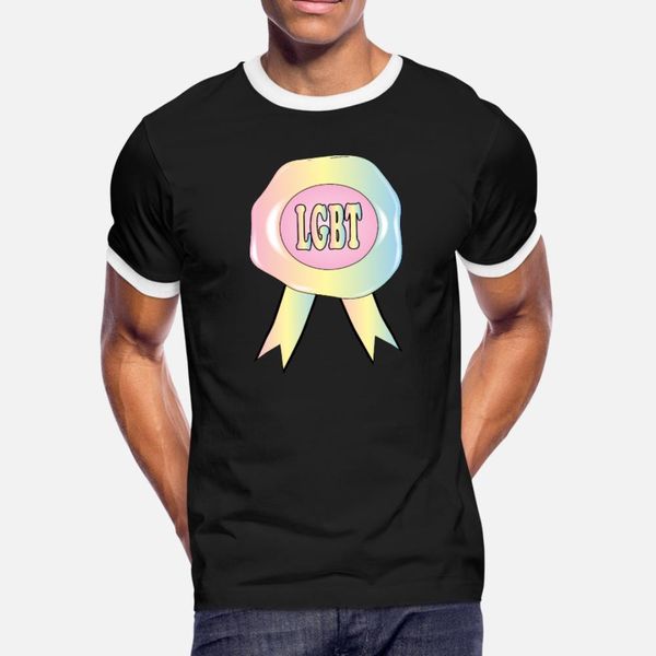

rainbow lgbt wax stamp t shirt men design short sleeve round neck male graphic fashion spring original shirt