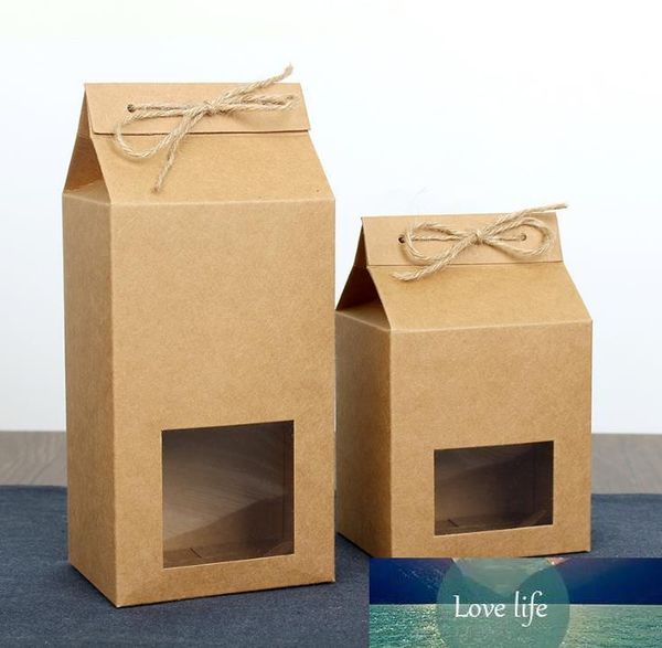 

tea packaging cardboard kraft paper bag,clear window box for cake cookie food storage standing up paper packing bag sn336