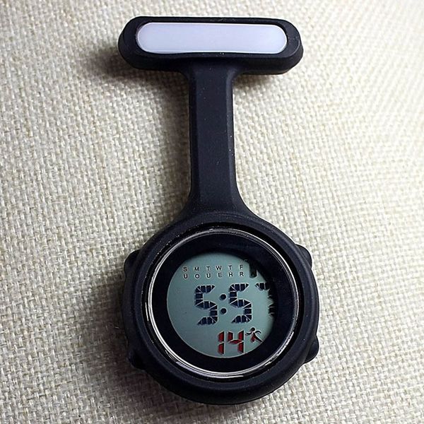 

pocket watches digital watch fashion silicone lapel brooch watch@88, Slivery;golden