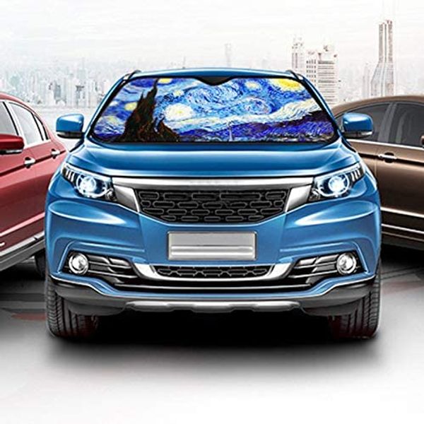 

лобовое стекло автомобиля козырек от солнца van gogh starry sky навес для автомобиля блоки uv sun и теплоотражатель подходит для лобовых сте