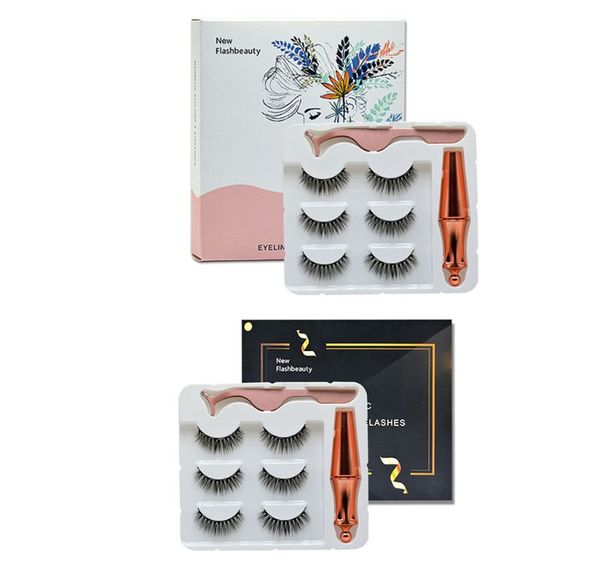 

3 пары магнитные ресницы с магнитом подводка пинцет kit нет клей cosmetic 28ta