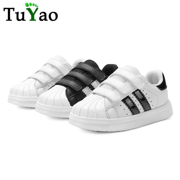 

tuyao kids white shoes casual child sneakers fashion children styles shell head shoes slip on breathable for boys, Black