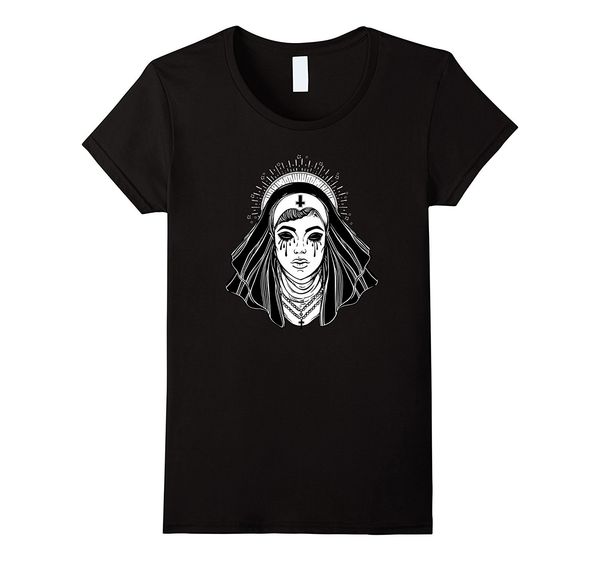 

2019 fashion black religion goth sister tshirt - evil goth cross tattoo tee shirt