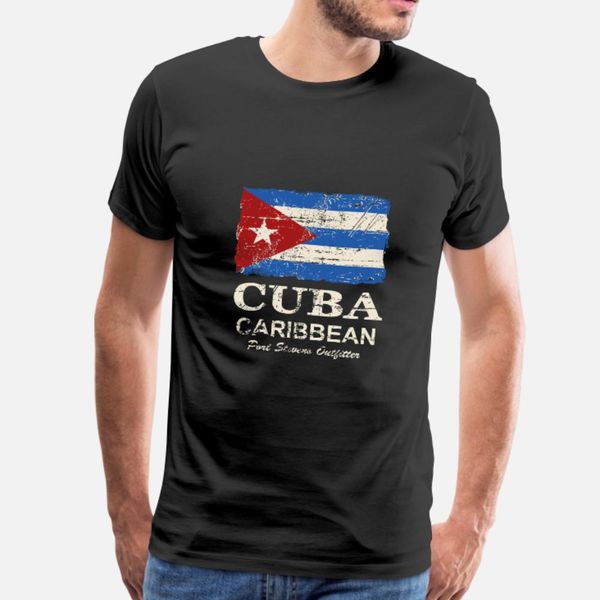 

куба флаг vintage look тенниска мужчины customize футболка o-образным вырезом антикварная графика basic лето trend рубашка