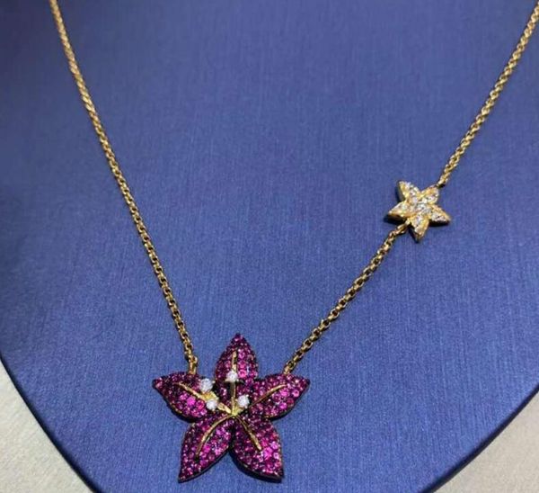 

ins new tropical flower necklace luxury rhinestone elegant ladies clavicle chain, Silver