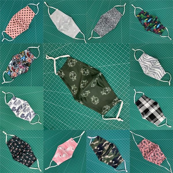 

iced silk fashion reusable respirator washable can put pm2.5 filter face mask camouflage mouth mascarilla dust protect skull cloth 5 2my b2