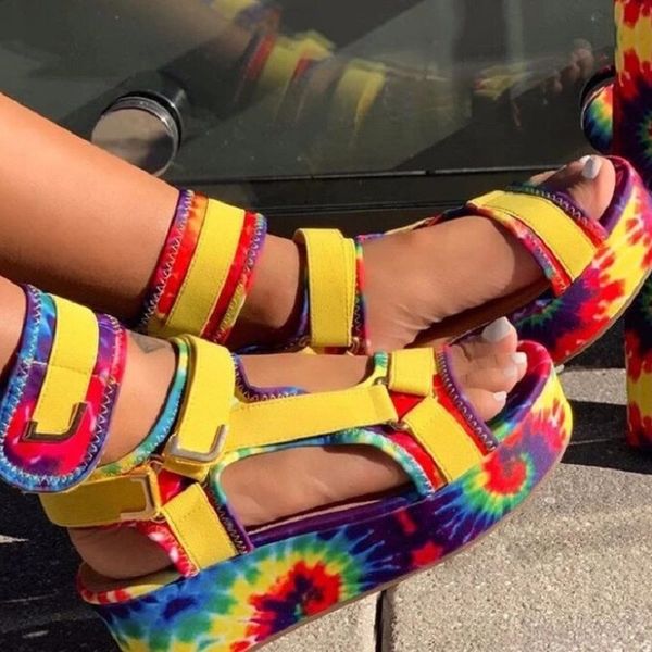

2020 new ladies platform gladiator sandals ins colorful wedges summer sandals women party wholesale woman wedges, Black