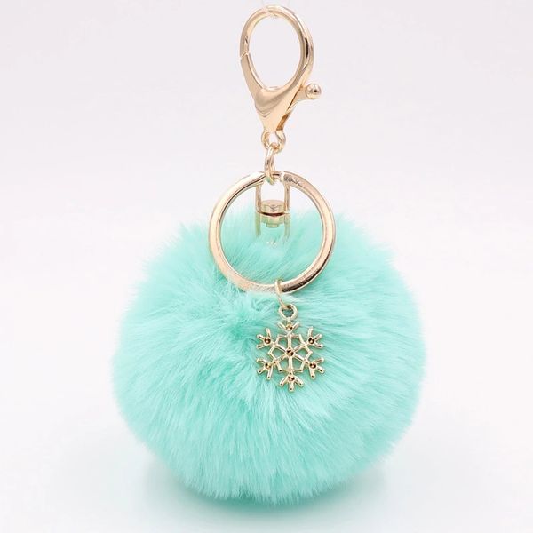 

pom pom snow furry ball keychain faux porte clef pom-pom de fourrure bag charms rabbit keychain 2020, Silver