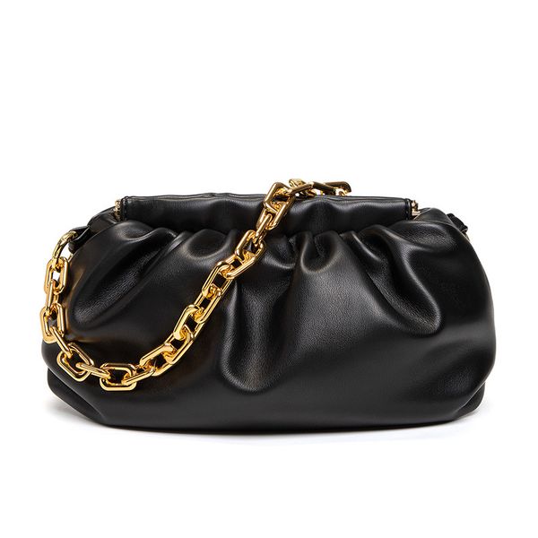 

retro underarm metal chain cloud 2020 new fashion women pu leather handbag female shoulder bags lw063