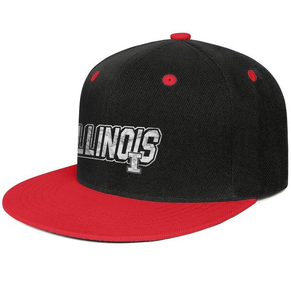 

illinois fighting illini basketball marble print logo mens and women flat edge baseball adjustable cap cool fitted stylish hats football, Blue;gray