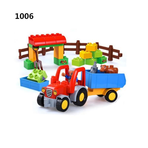 

большие игрушки кирпичи хобби животные ферма день рождения с duploed diy размер набор детей зоопарк строительные блоки подарки совместимый с