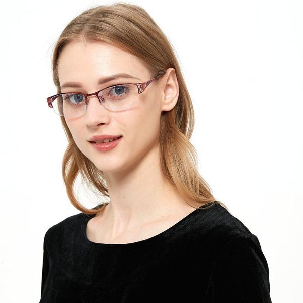

blue light blocking reading glasses for women fashion uv400 protect anti blue light presbyopic glasses half frame women nx, White;black