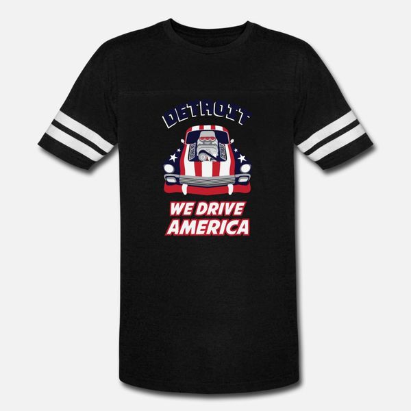 

detroit we drive america t shirt men print 100% cotton round collar solid color fit building summer style leisure shirt