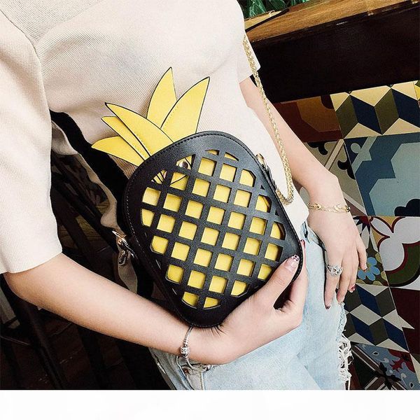 

designer-women chain bag quilted pineapple shoulder bags ladies messenger cutout fashion stylish cute floral handbag - xx02