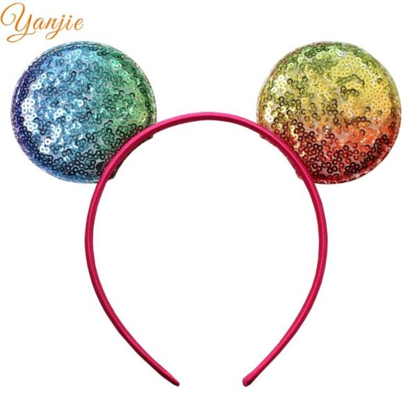 

10pcs / lot 2,8 «» уши пришивания мыши галстуки для девочек 2020 мышь birthday party kids блеск уши аксессуары для волос, Slivery;white
