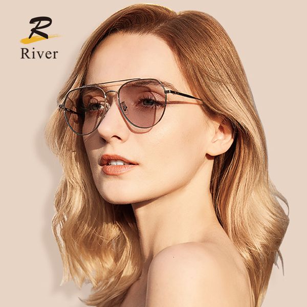 

discoloration blue light blocking oversized alloy sunglasses, White;black
