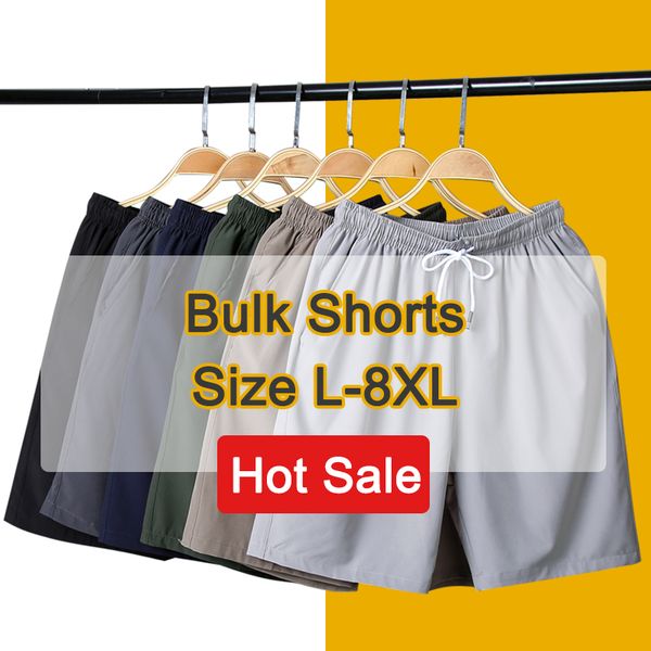 

men's shorts summer men sports plus size 8xl male short pant beachwear bulk elastic waist straight boardshorts, White;black