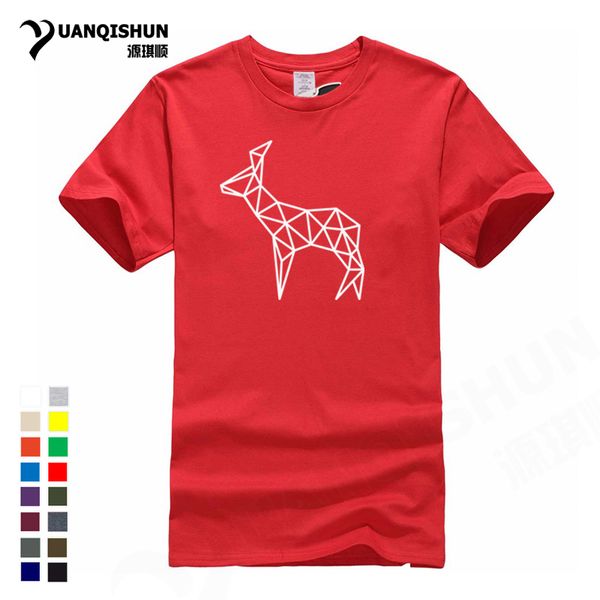 

geometric line deer pattern t-shirt cotton short-sleeved tshirt 2018 summer new casual t shirts harajuku tees
