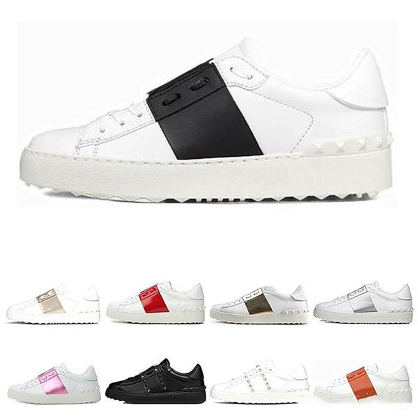 

new fashion casual shoes white black red fashion mens women leather breathable shoes open low sports sneakers casual shoes