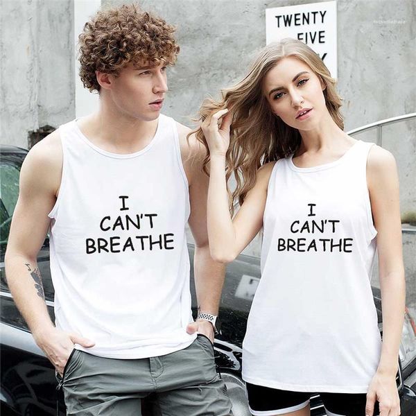 

designer letter mens tank cant breathe loose man vest loose sleeveless couples luxury tank, White;black