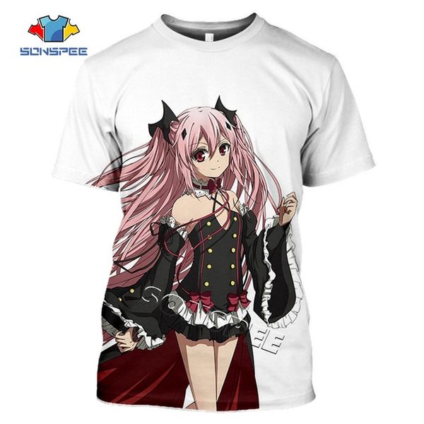 

seraph of the end anime 3d summer homme pullover 3d print shirts oversized humor aesthetic men clothing