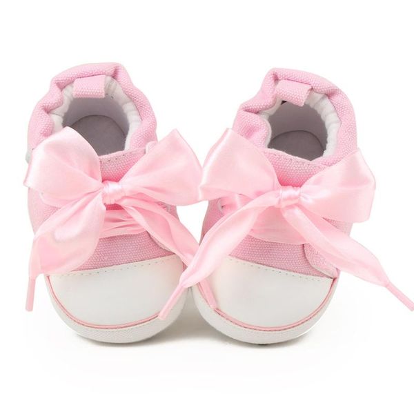 

2020 luxury toddler girl pink sneakers infant comfort canvas sports shoes with ribbon baby girl dress shoes kawaii booties tenis