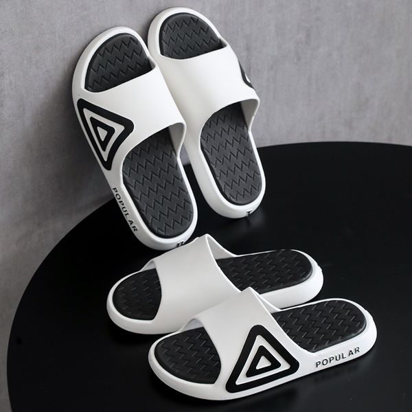 

slippers men's fashion outdoor student korean-style cool couple's slippers men's beach mens indoor mens house shoes, Black