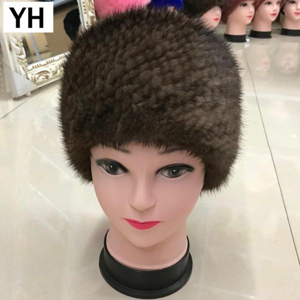 

2020 new fashion good real hat women handmade knit genuine real girls natural rings scarves, Blue;gray