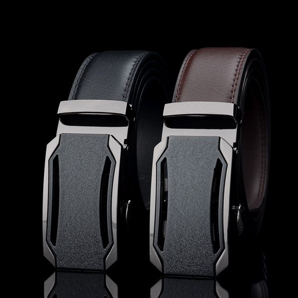 

высокое качество мужской новая марка cowgenuine кожаные ремни для мужчин специальный автоматическая пряжка ремень бесплатной доставкой, Black;brown