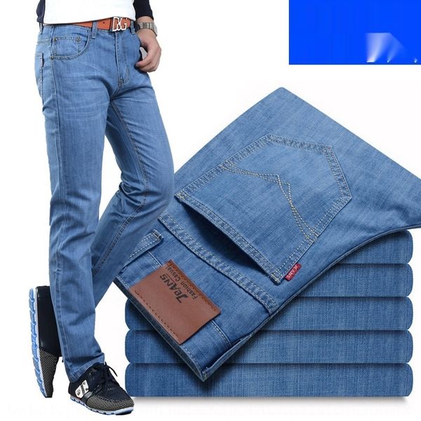 

2020 and trousers and jeans summer jeans men's straight tencel thin pants plus fat trendy men's long pants thin vpygt, Blue