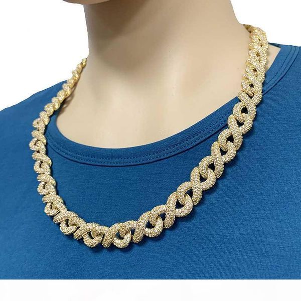 

micro pave cubic zirconia cz iced out chain necklace with gold plated hip hop, Silver