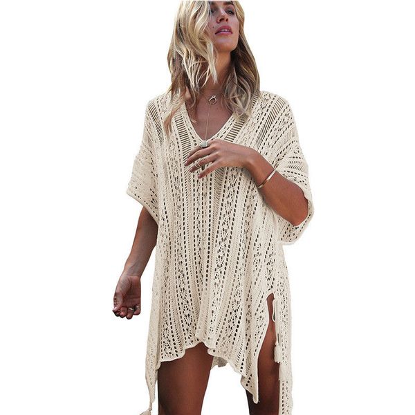

women's swimwear women loose beach cover up cardigan coat kaftan bikini dress tunics for saida de praia feminino, White;black