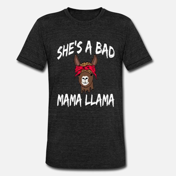 

she's a bad mama llama with a cute illustration t shirt men custom short sleeve euro size s-3xl leisure anti-wrinkle building summer