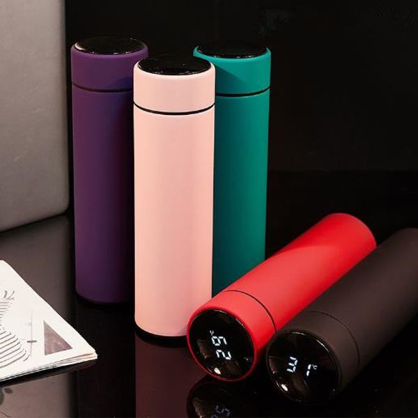 

17oz intelligent thermos mug led digital cup stainless steel smart water cups vacuum insulated bottles with temperature display