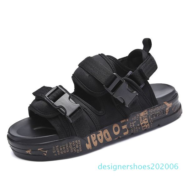 

men sandals summer men shoes sandals slippers men's breathable outdoor slip on beach sandals casual sandale erkek sandalet d06, Black