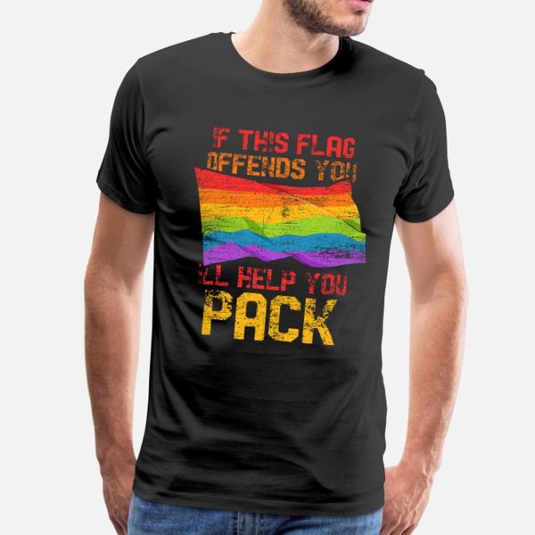 

if this flag offends you i ll help you pack t shirt men designer 100% cotton round collar letters crazy breathable summer trend shirt