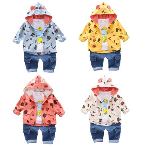 

детские мальчики одежда наборы осень новорожденных хлопок спортивных костюмов zipper куртка с длинным рукавом брюки 3шта, White