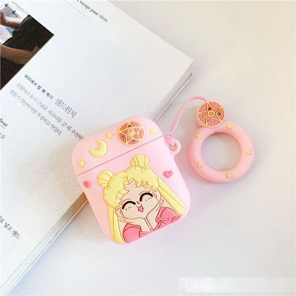 

3d cartoon case for apple airpods sailor moon silicone case cover for airpods 2 charging box cover for air pods