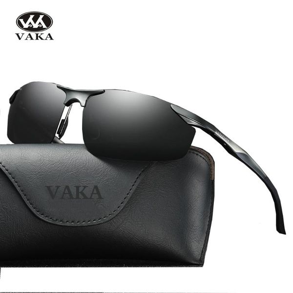 

vaka sunglasses men polarized sunglasses classic sports driving mirror glasses aluminum frame uv400 sun glasses eyewear, White;black
